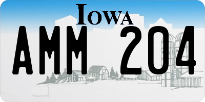 IA license plate AMM204
