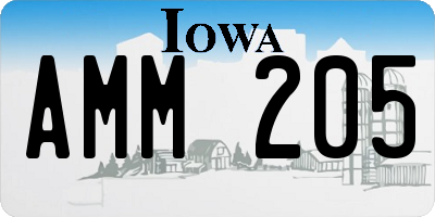 IA license plate AMM205