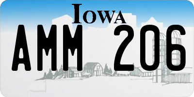 IA license plate AMM206