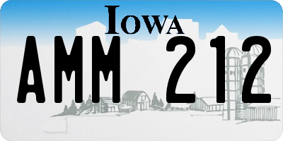 IA license plate AMM212