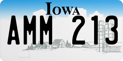 IA license plate AMM213