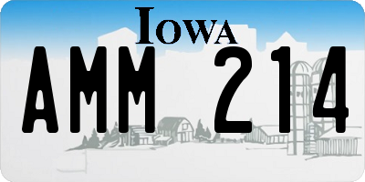 IA license plate AMM214