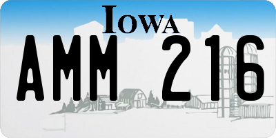 IA license plate AMM216
