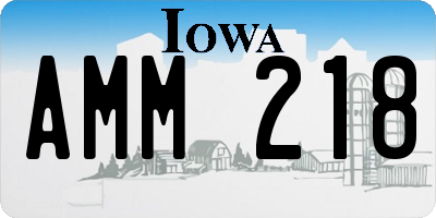 IA license plate AMM218