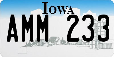 IA license plate AMM233