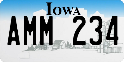 IA license plate AMM234