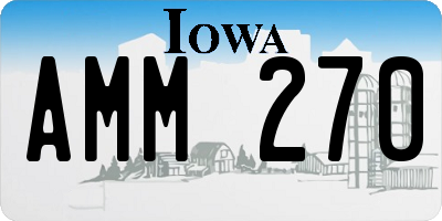 IA license plate AMM270