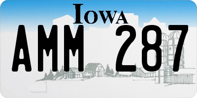 IA license plate AMM287