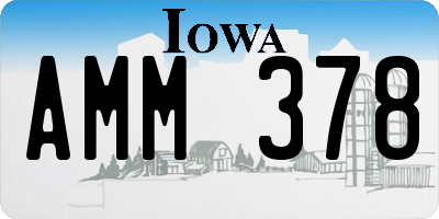 IA license plate AMM378