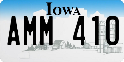 IA license plate AMM410