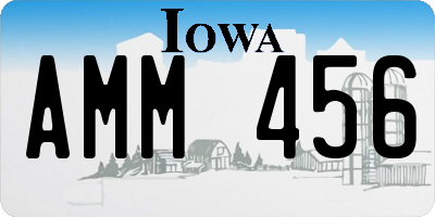 IA license plate AMM456