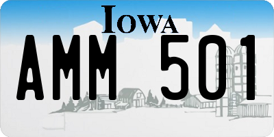 IA license plate AMM501