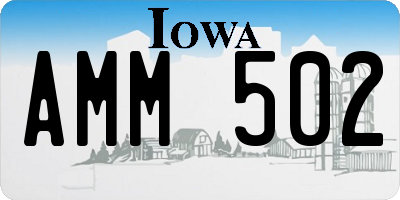 IA license plate AMM502