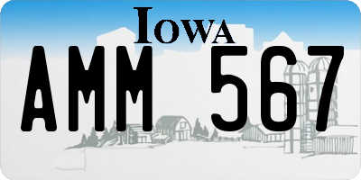 IA license plate AMM567