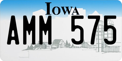 IA license plate AMM575