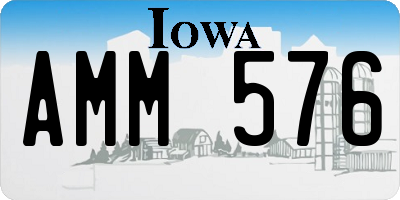 IA license plate AMM576