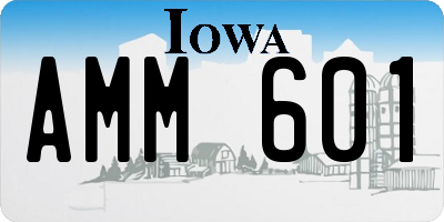 IA license plate AMM601