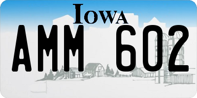 IA license plate AMM602
