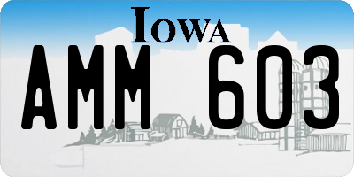 IA license plate AMM603