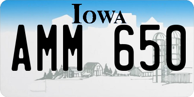 IA license plate AMM650
