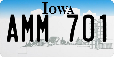 IA license plate AMM701