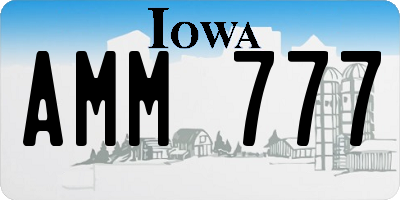 IA license plate AMM777