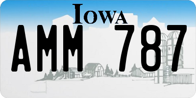 IA license plate AMM787