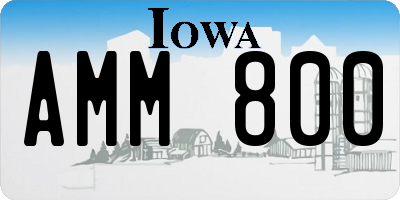 IA license plate AMM800