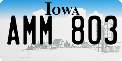 IA license plate AMM803