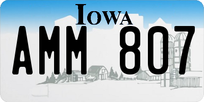 IA license plate AMM807