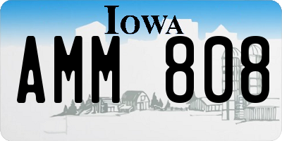 IA license plate AMM808