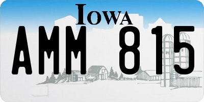 IA license plate AMM815
