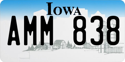 IA license plate AMM838