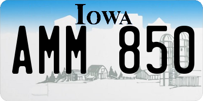 IA license plate AMM850