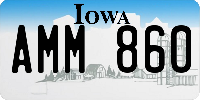 IA license plate AMM860