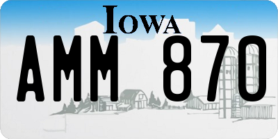 IA license plate AMM870