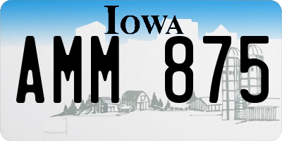 IA license plate AMM875