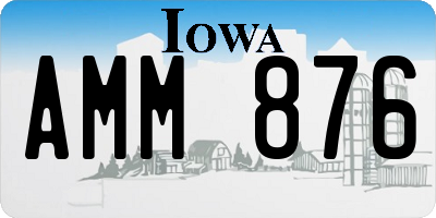 IA license plate AMM876