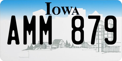 IA license plate AMM879