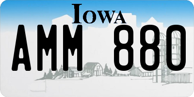 IA license plate AMM880