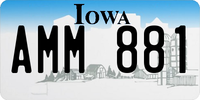 IA license plate AMM881