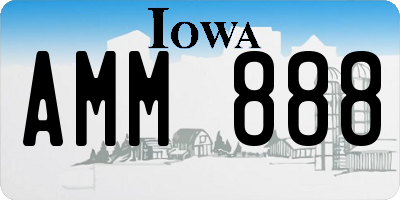 IA license plate AMM888
