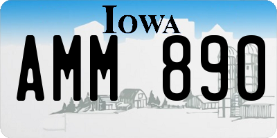 IA license plate AMM890
