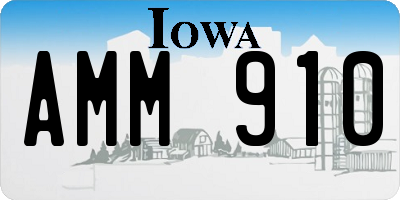 IA license plate AMM910