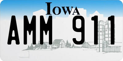 IA license plate AMM911
