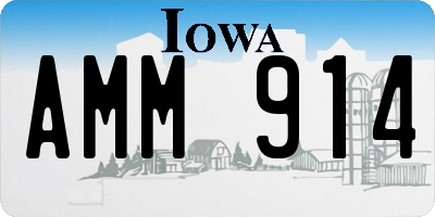 IA license plate AMM914