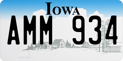 IA license plate AMM934