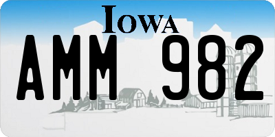 IA license plate AMM982