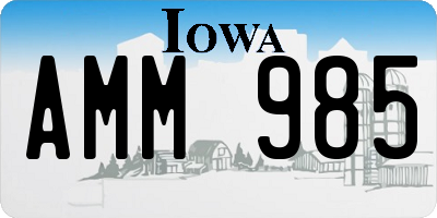 IA license plate AMM985