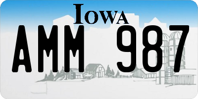IA license plate AMM987